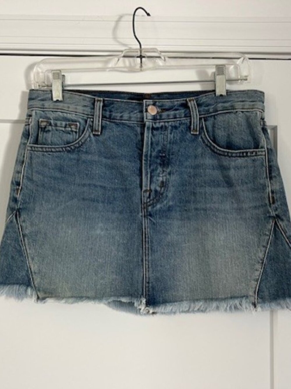 Excellent Condition! J Brand Bonny Mid-Rise Denim Mini Skirt, size 24
